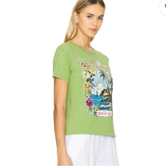 NWOT Daydreamer The Beach Boys 1963 Ringer Tee L in Matcha - Picture 2 of 10